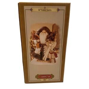 NIB GRANDEUR NOEL 17" Fabric Santa Claus VTG 2001 Christmas Toys Collector's Ed.